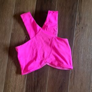 Hot pink cross dancewear top